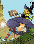 Evil throbbing cocks stretching dripping wet cartoon witch twat. tags: huge boobs, stockings, tight panties, hardcore.