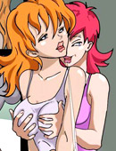 Poor service guy seduced and dominated by two sex-crazed anime sluts with dazzling bodies and divine breasts