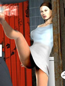 Nice booty brunette 3d girl in short t-shirt wanna stai in private with her boyfriend.