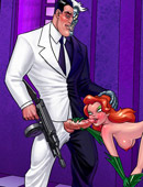 Poison ivy drilling badly all holes of hot curly red bitch