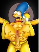 Slutty marge simpson masturbating when homer is out