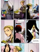 In this cool sex cartoon ponytailed chick comes to office where all chick have mega tits